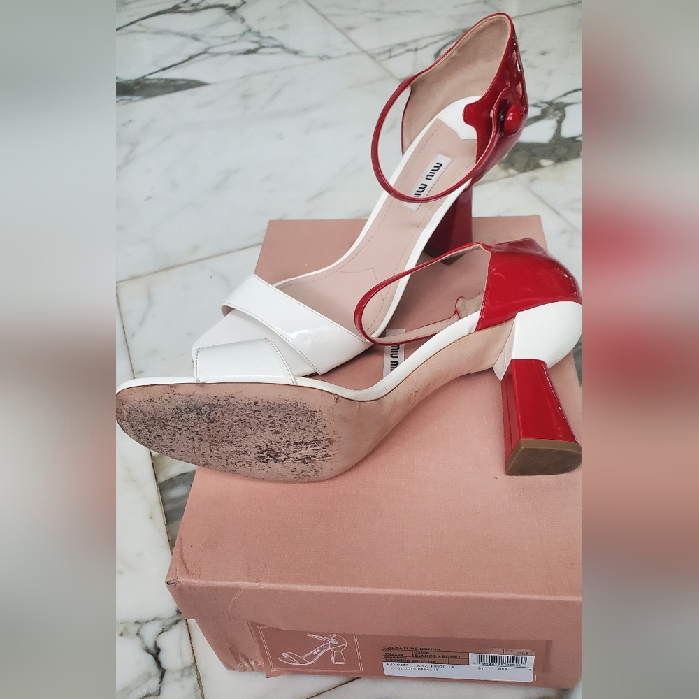 Miu Miu - 10.5 -Colorblock Pattern Patent Leather… - image 5